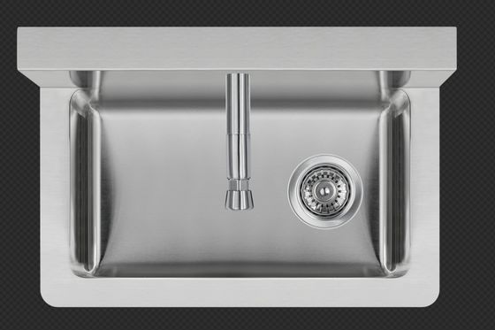 Factory Wall Mounted Hung Single Wash Trough Basin Utility Stainless Steel 304 With Splash Back