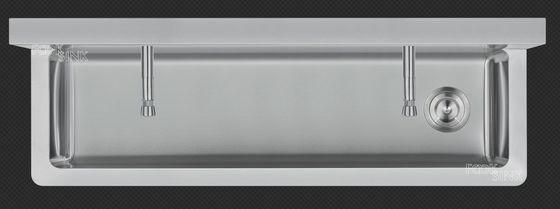 Factory Wall Mounted Hung Single Wash Trough Basin Utility Stainless Steel 304 With Splash Back