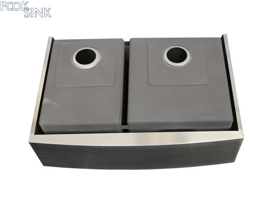 Farm Apron Stainless Steel Kitchen Sink Double Bowl Polished Finished