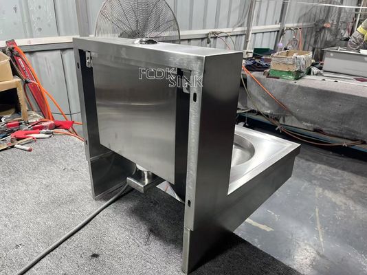 Wall Mounted Stainless Steel 304/316 Utility Single Bowl Sluice Sinks Spray gun Faucet  With Flush Valve Cistern For Hospitals, clinic Medical Surgery