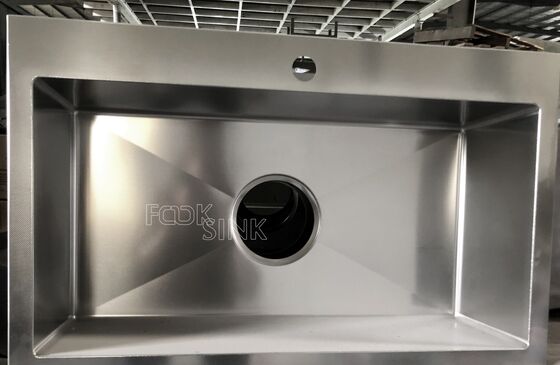 Populärer koreanischer Stil Top Mount Waschbecken 860x520mm Prägnierte Küchenspülen mit 185mm Abflussloch Honighalm Nano Waschbecken Kratzfest Ss304 Edelstahl Waschbecken für Wohnung Flat