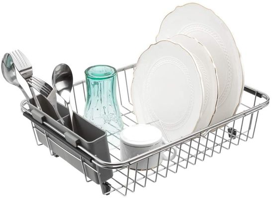 304 Stainless Steel Kitchen Sink Accessories Pull Out Dish Drying Basket Shelf